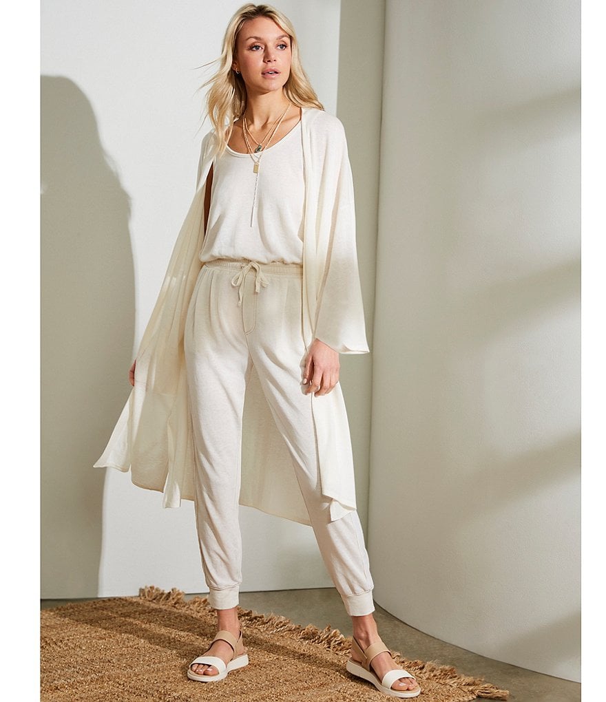 Splendid Knit Zip Up Drawstring Hoodie