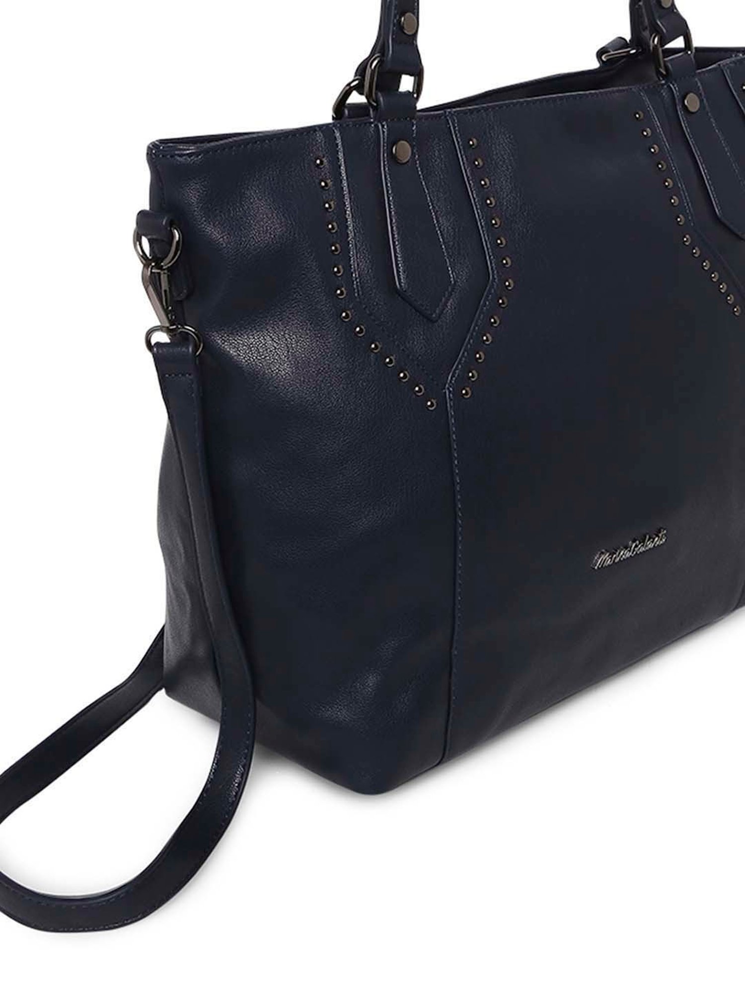 Marina Galanti Navy Rivets Medium Tote Handbag