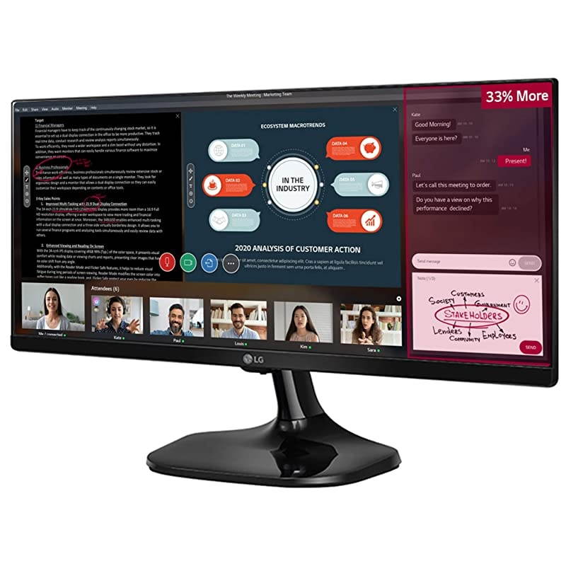 25UM58-P 25'' UltraWide 21:9 IPS Full HD Monitor with sRGB 99% and On-Screen Control with Screen Split