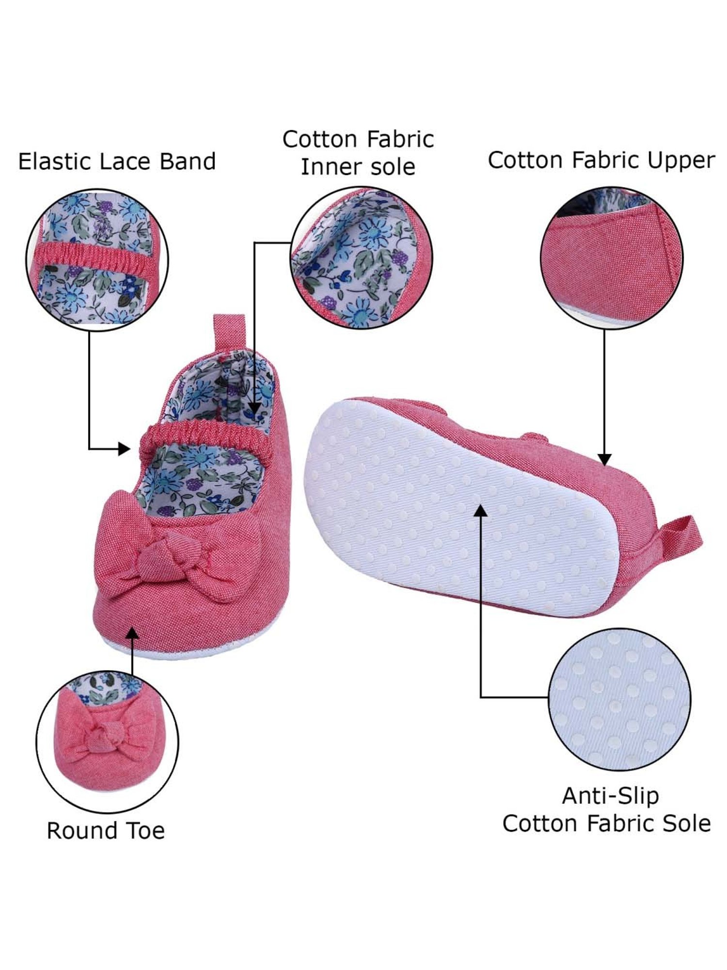 Baby Moo Kids Peach & Blue Mary Jane Shoes