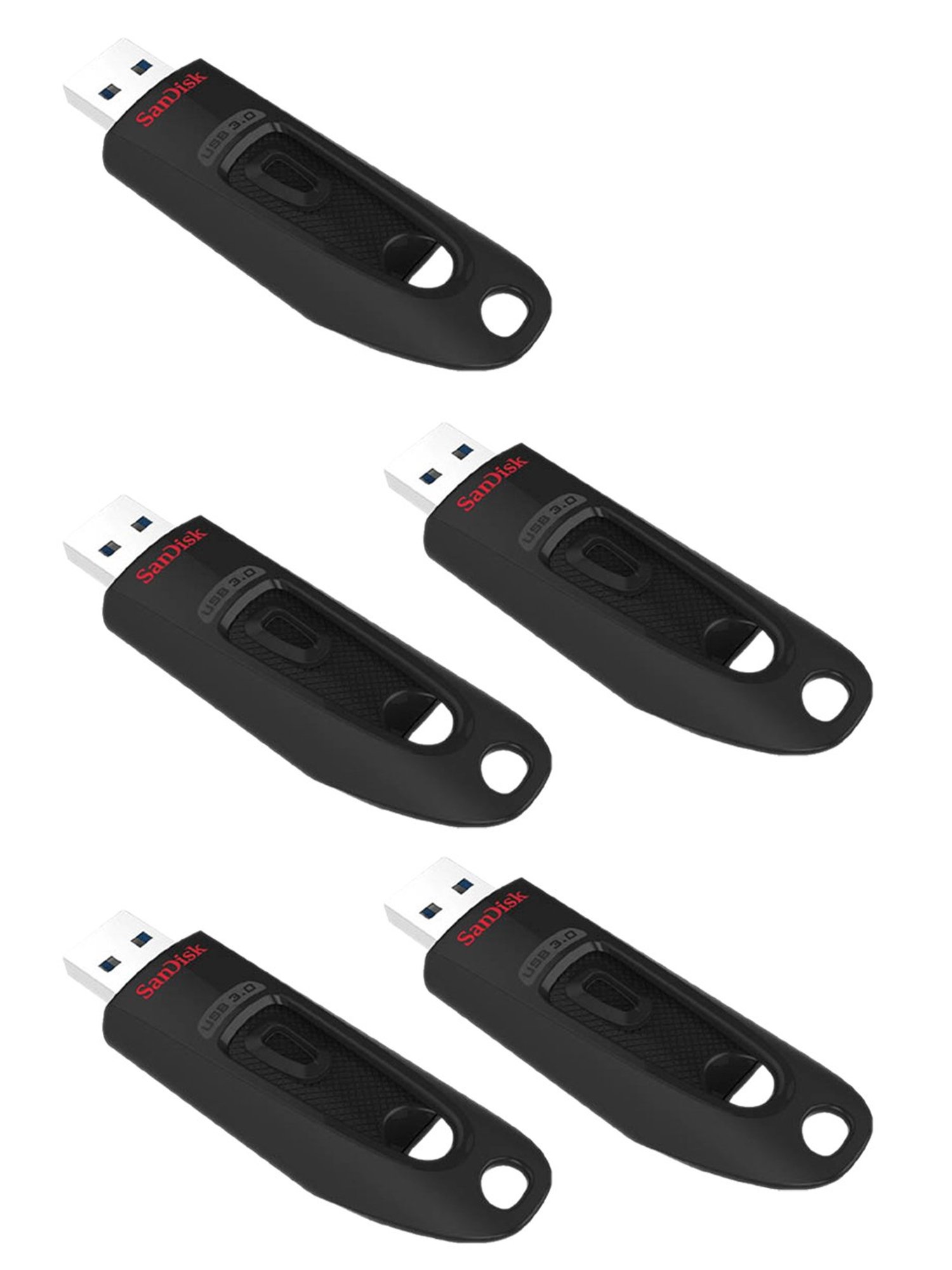 SanDisk Ultra SDCZ48-064G-I35 64GB USB 3.0 Pen Drive - Pack of 5 (Black)