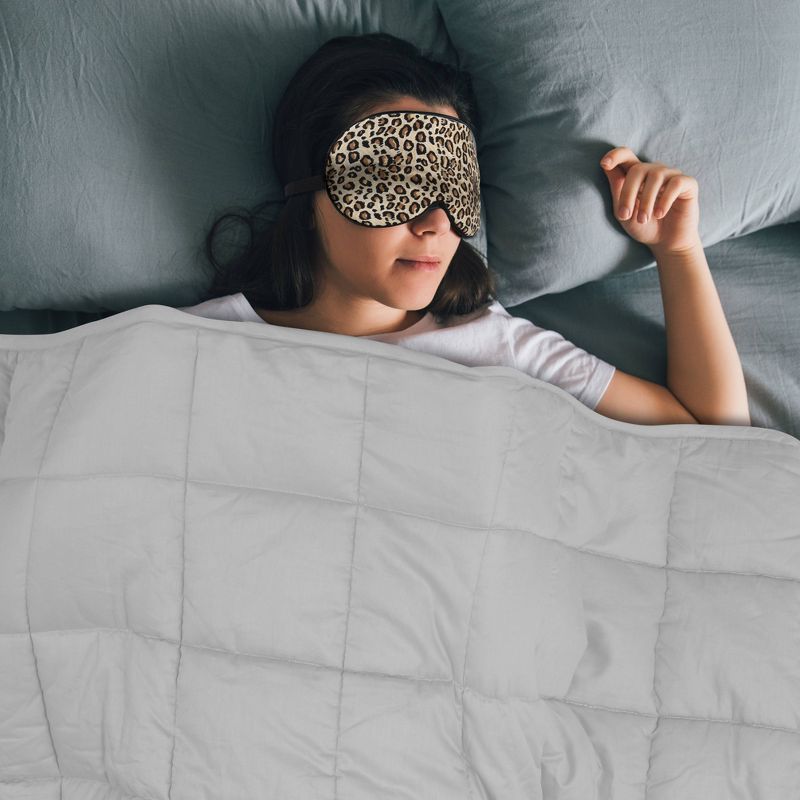 60" x 80" 100% Cotton Luxury 15lbs Weighted Blanket Light Gray - NEX