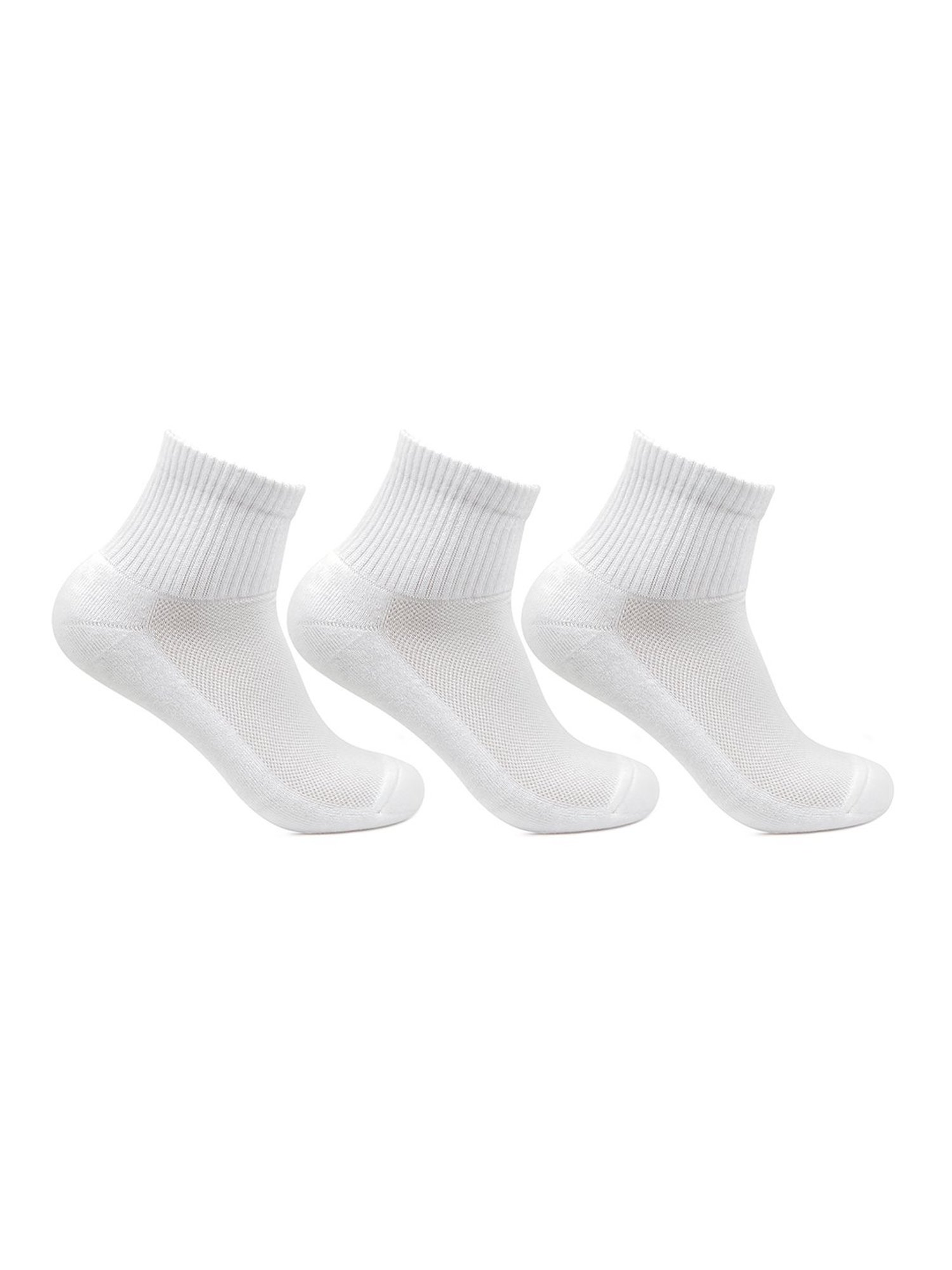 Bonjour White Self Design Socks - Pack of 3