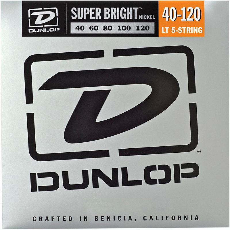 Dunlop Super Bright Nickel Light 5-String Bass Guitar Strings (4-120) 2-Pack