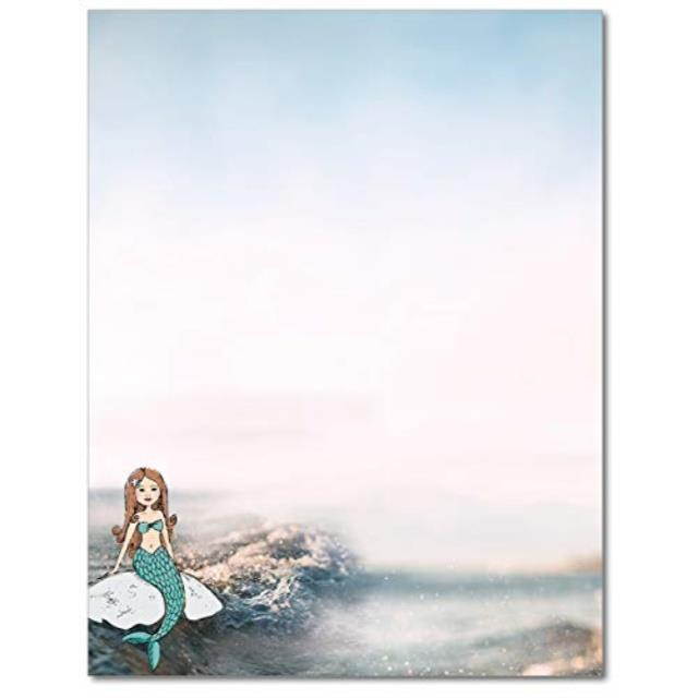 magical mermaid stationary paper  80 sheets  great for birthday parties or themed events