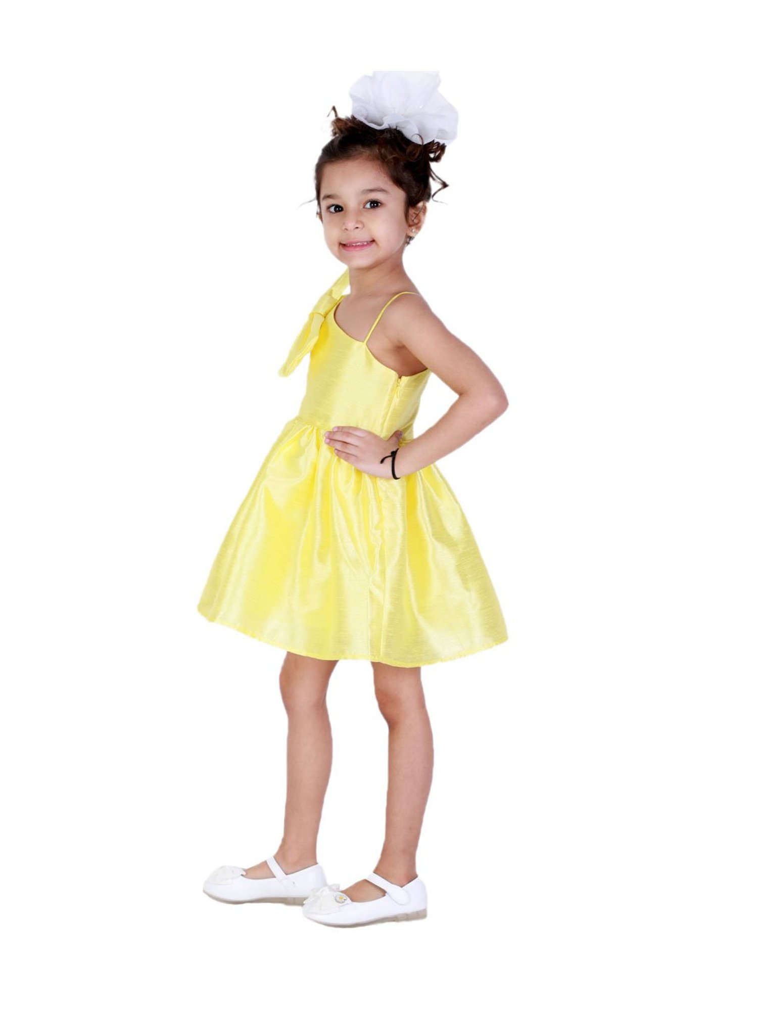 KidsDew Kids Yellow Solid Dress