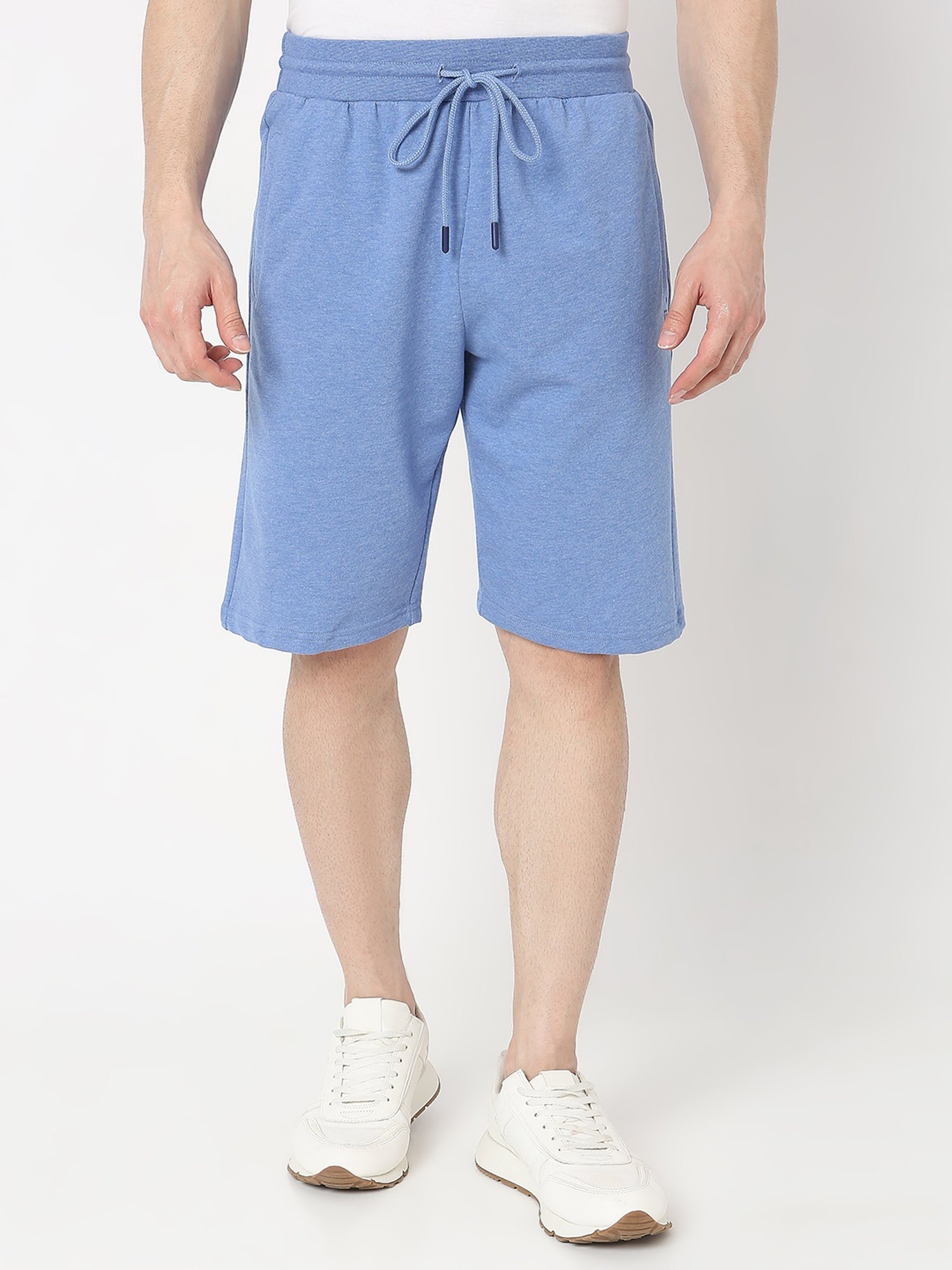 UnderJeans by Spykar Sky Blue Regular Fit Lounge Shorts