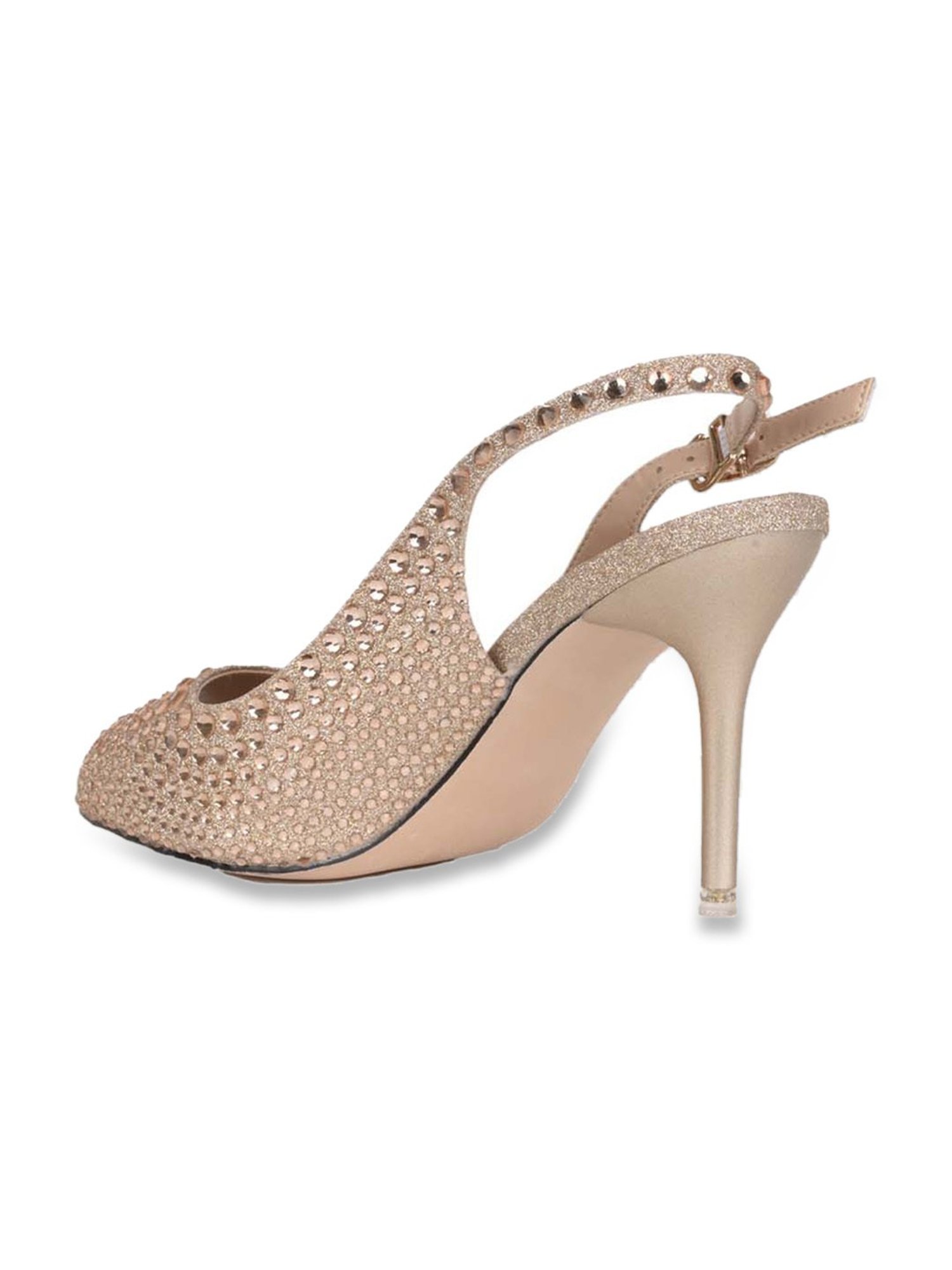 Ronnie Grey Women's Champagne Back Strap Stilettos