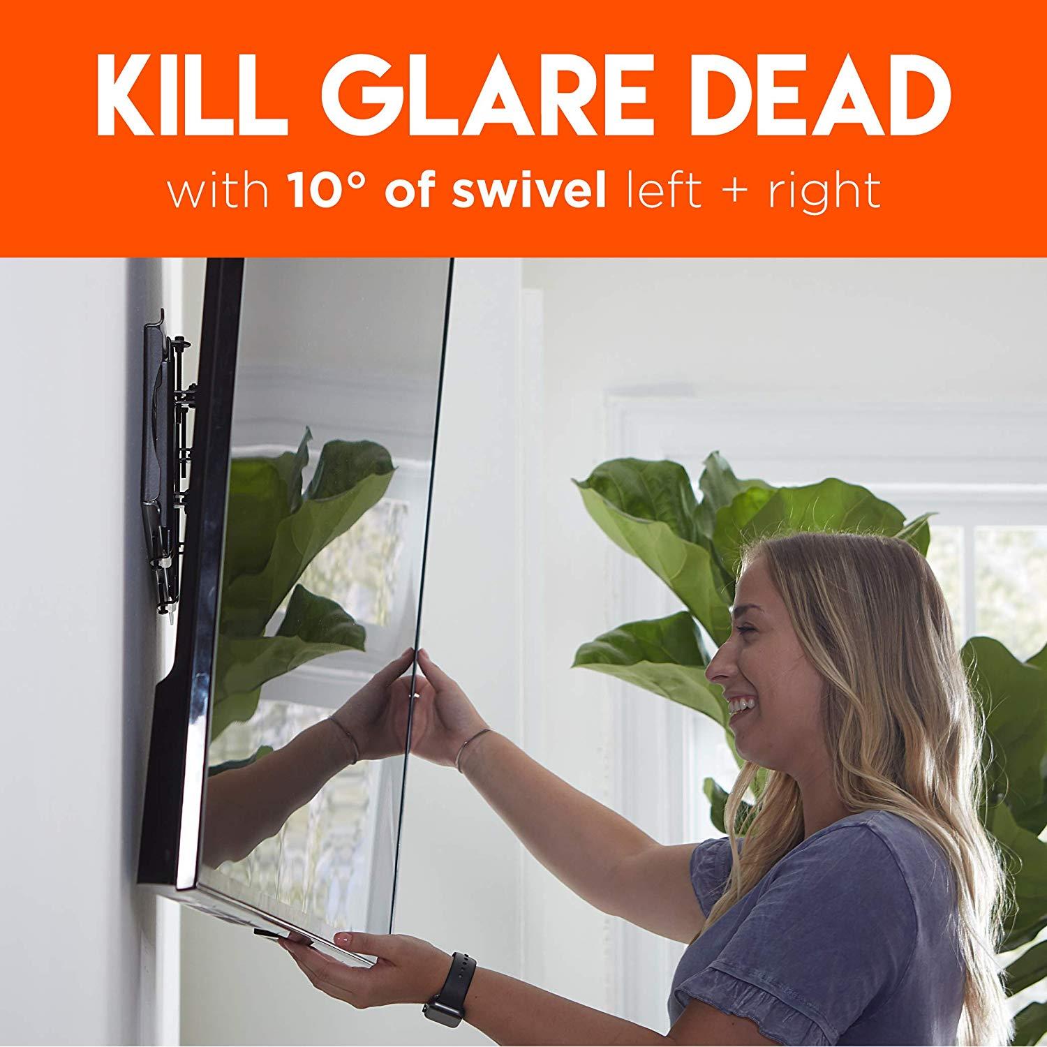 ECHOGEAR Full Tilt TV Wall Mount - Advanced Extendable Bracket for Maximum Tilting Range On Large TVs - Ideal for Mounting A 40"-85" TV Above A Fireplace - Easy Install & Hardware Included - EGLT2