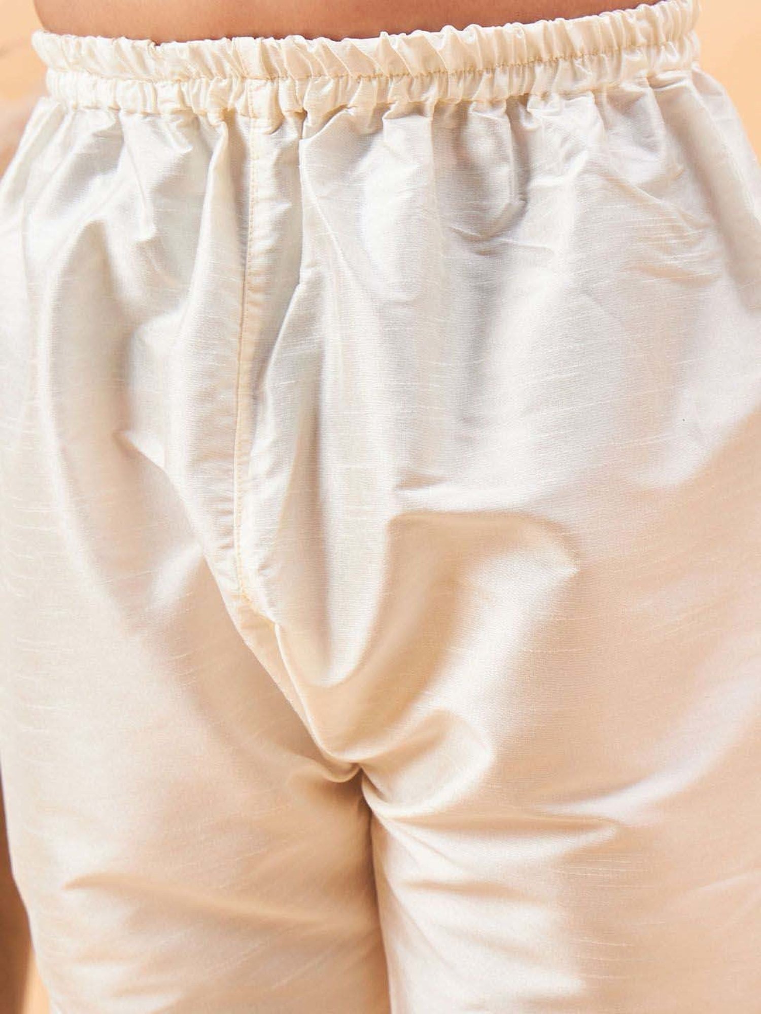 VASTRAMAY Boys Yellow & White Cotton Printed Full Sleeves Kurta Sets