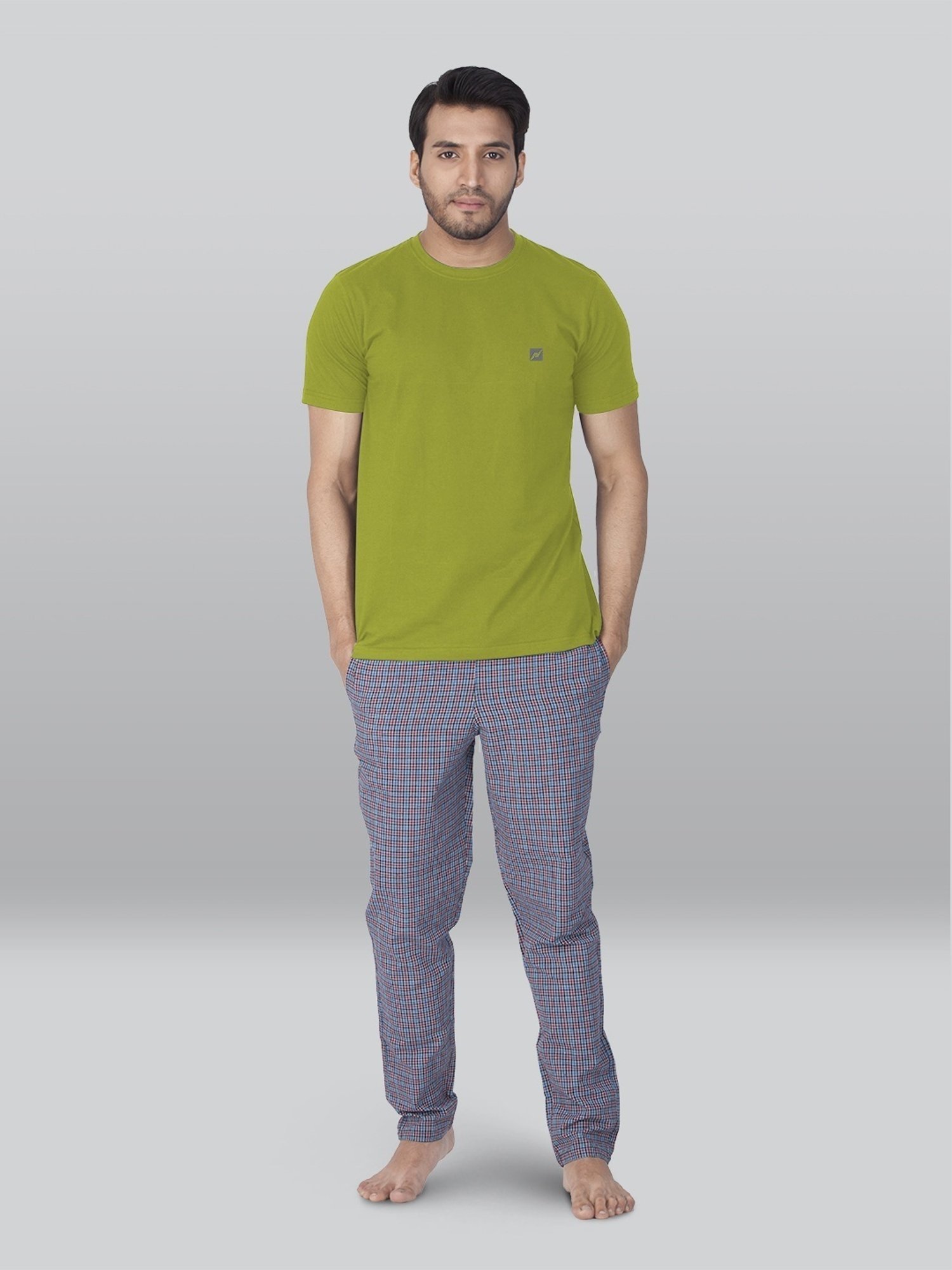 Lux Nitro Turquoise & Olive Green Regular Fit T-Shirt Pack of - 2
