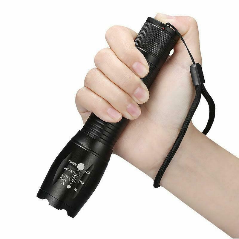 10000LM LED Zoom Flashlight 18650 Torch Zoom Lamp Super Light
