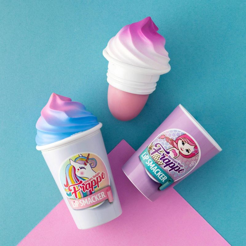Lip Smacker Beverage Frappe Cup +  Lip Balm - Unicorn/Mermaid - 3pk