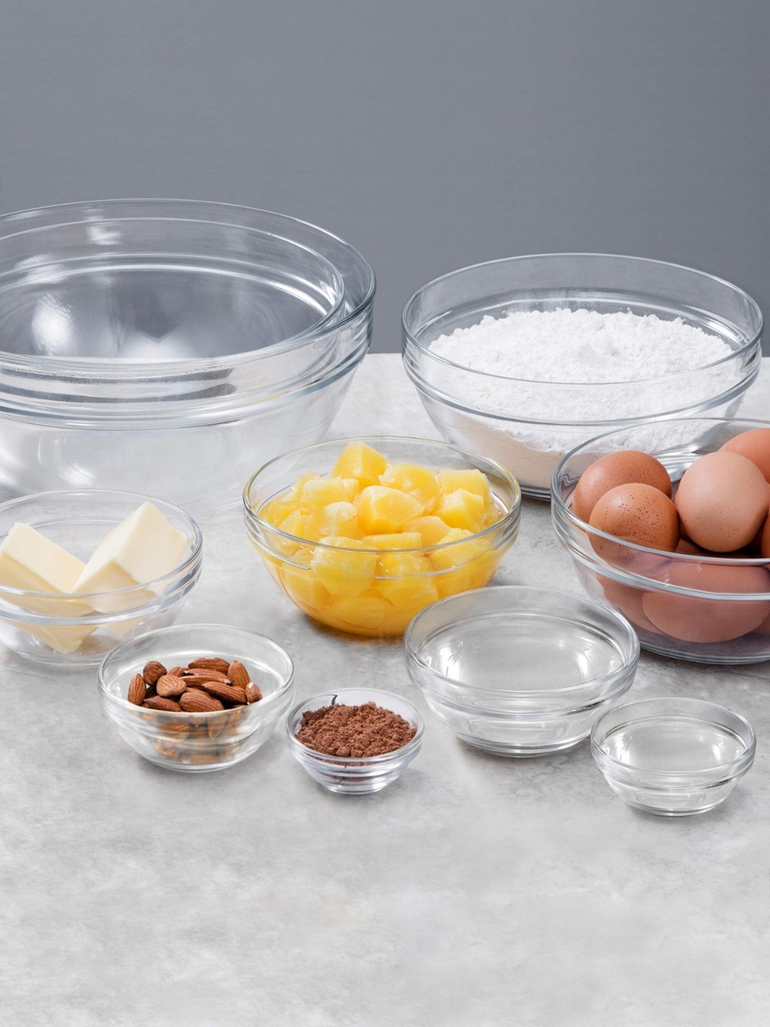 Borosil Transparent Glass Stackable Bowl Set of 6 (36 ML)