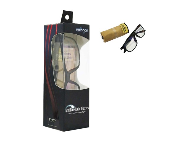 HornetTek GL-B104-K Blue-Light Blocking Glasses Black Frame. Comes with carrying pouch and cleaning cloth