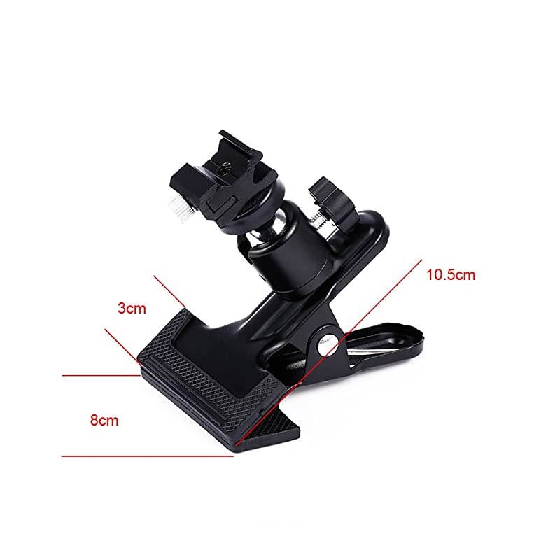 Flash Hot Shoe Heavy Duty Clip Clamp Flash Reflector Holder Mount with 360&deg; Swivel Ball Head Standard 14quot Screw for Light Stand Bracket DSLR Camera Flash Speedlite Tripod2Pack