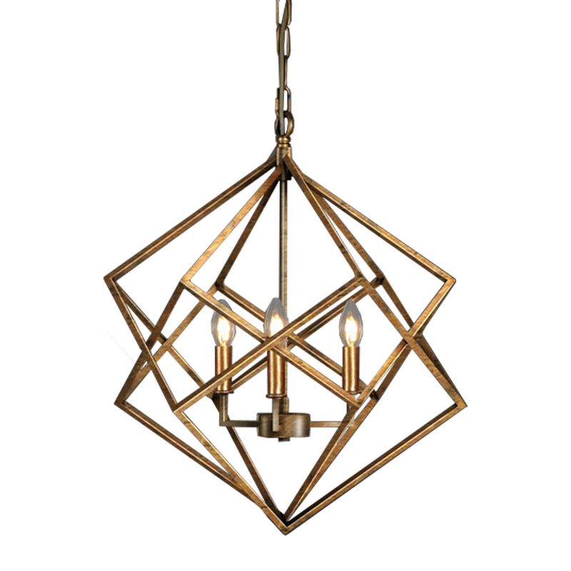 Vista Geometric Chandelier Ceiling Light Antique Gold - Thy-Hom