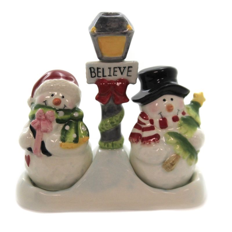 Tabletop 5.0" Snowman Salt Pepper Toothpick Believe Christmas Cosmos Gifts Corp.  -  Salt And Pepper Shaker Sets