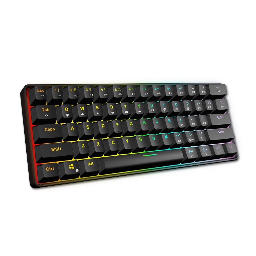 Geek GK61 60% 61Keys Gateron Optical Axis RGB Mechanical Keyboard Type-c Programmable Gaming