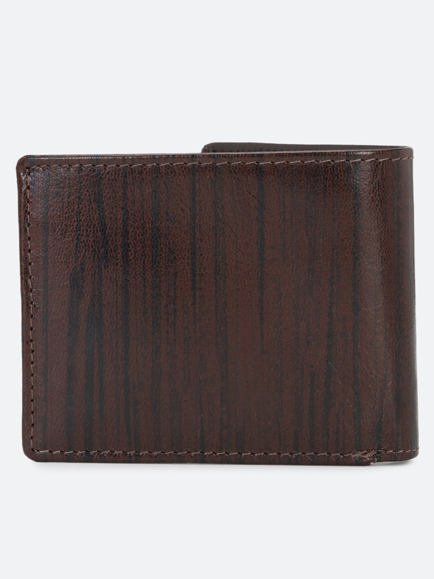 Louis Philippe Brown & Black Leather Printed Bi-Fold Wallet