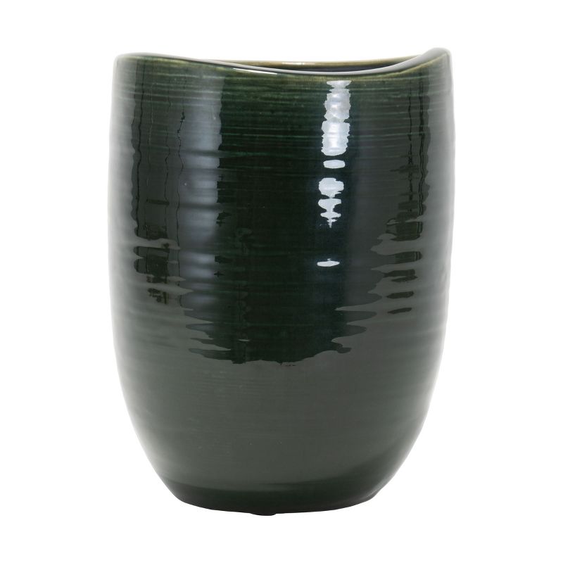 Small Green Modern Glazed Ceramic Planter Pot - Foreside Home & Garden