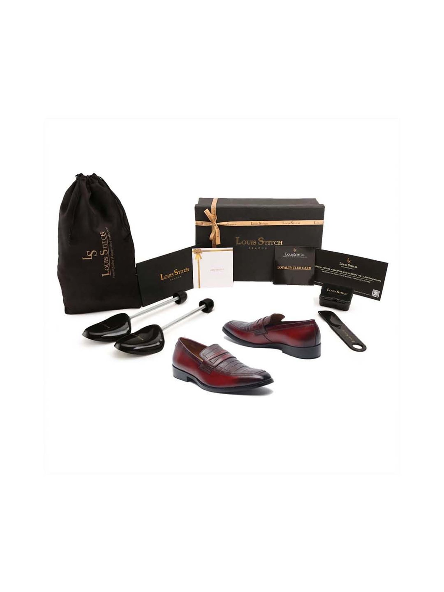 Louis Stitch Men's Rosewood Formal Loafers