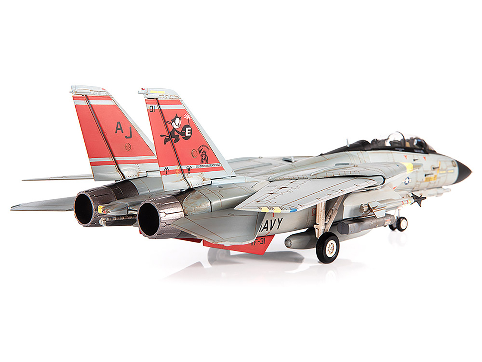 Grumman F-14B Tomcat Fighter Aircraft "VF-103 Jolly Rogers USS George Washington" (2000) United States Navy "Air Power Series" 1/72 Diecast Model by Hobby Master