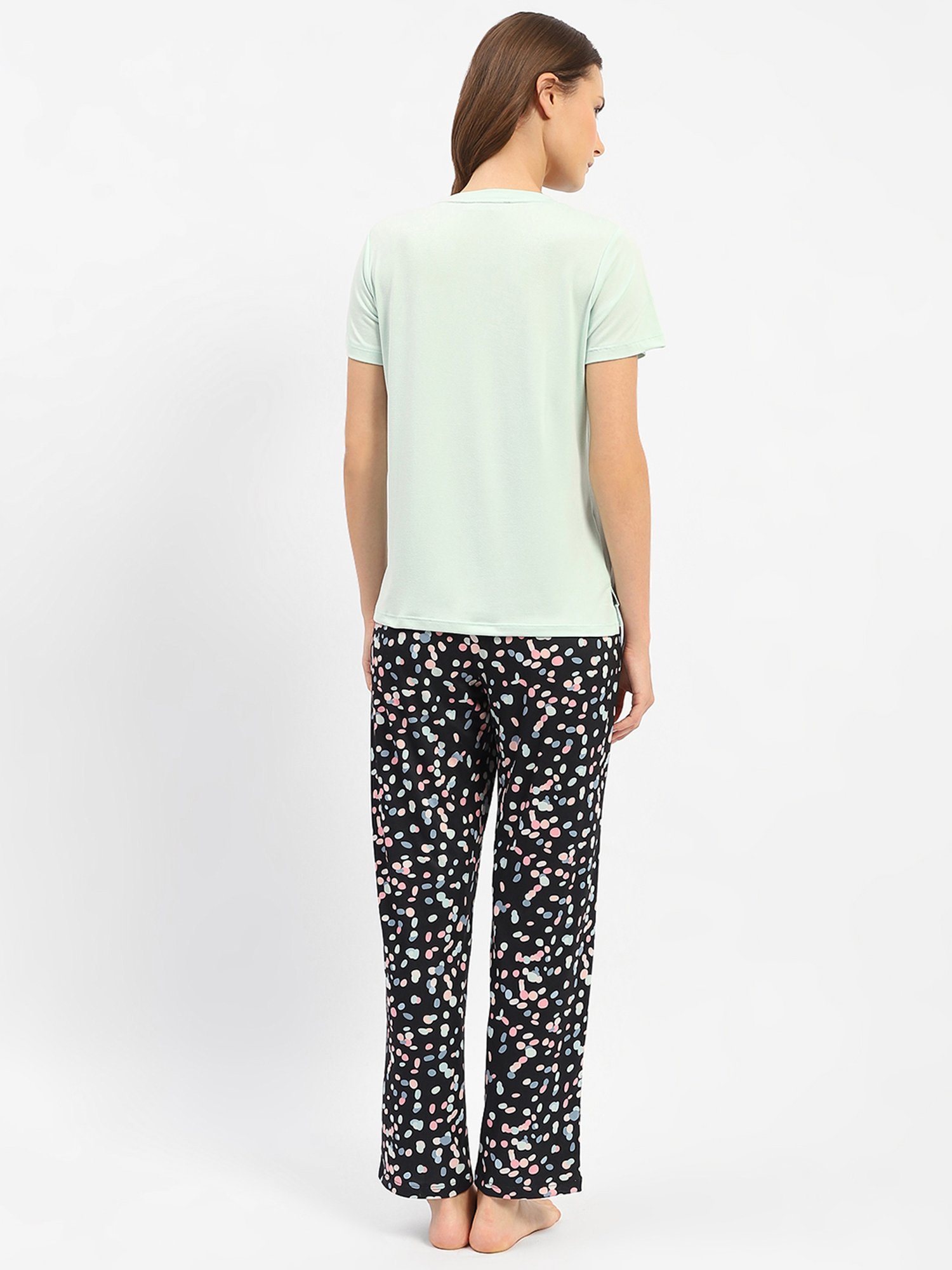 MADAME M Secret Black & Green Graphic Print T-Shirt With Pyjamas