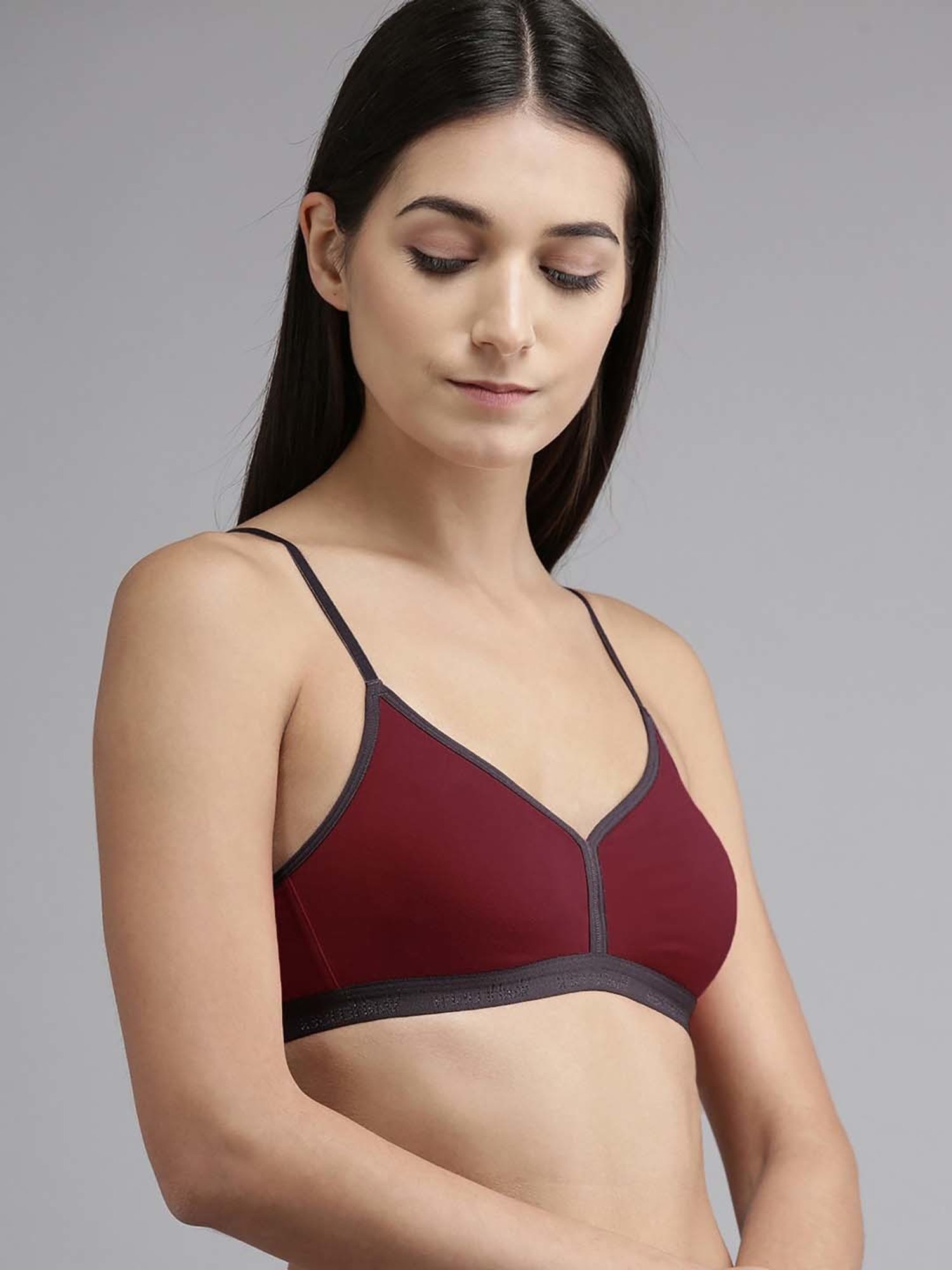 AROUSY Maroon & Purple Cotton T-Shirt Bra - Pack Of 2