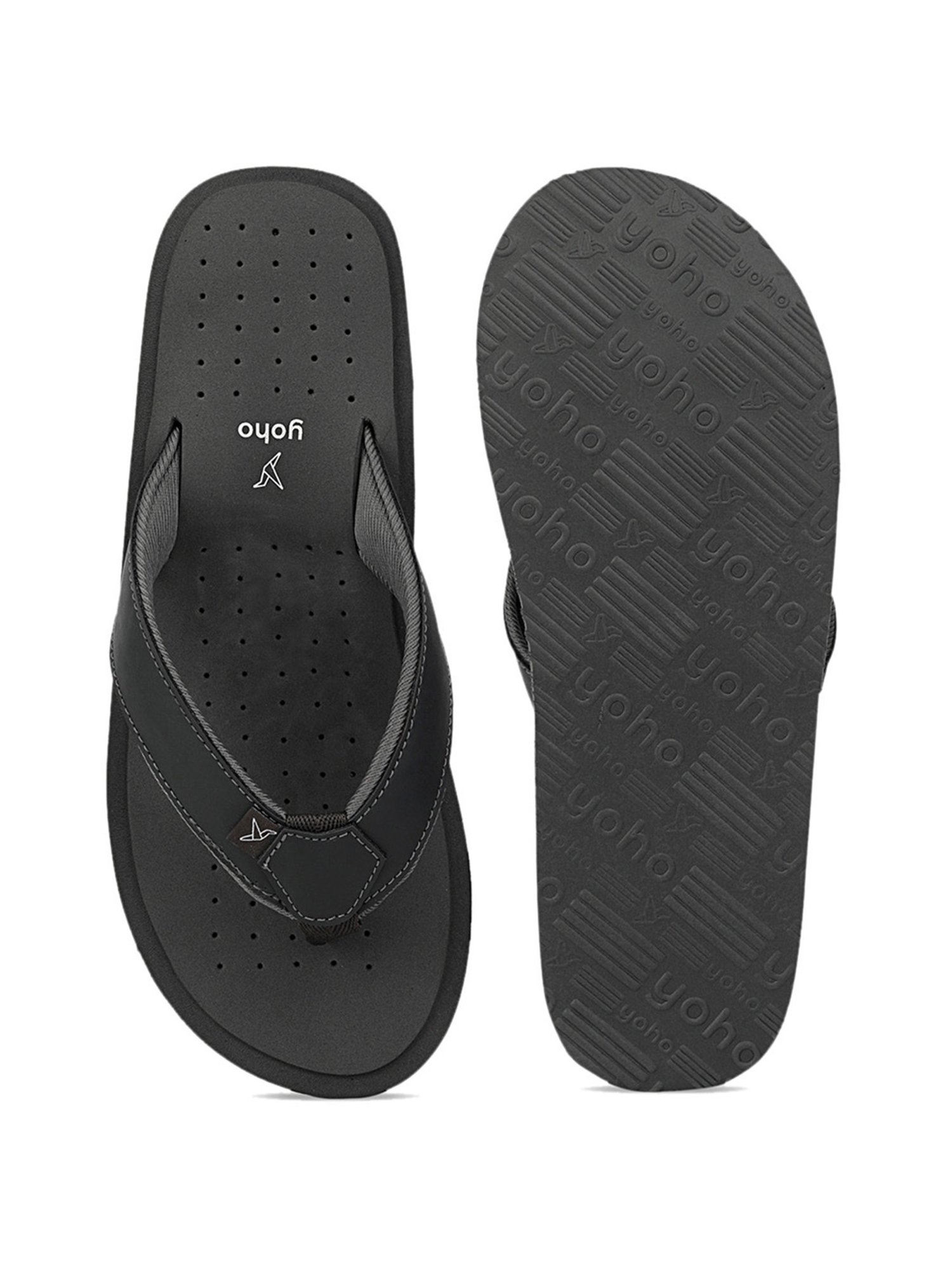 Yoho Men's Arch Support Grey Flip Flops