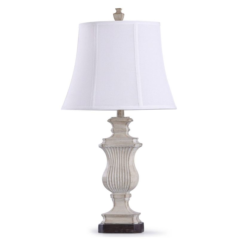 Richards Ribbed Urn Table Lamp with Bell Shade Off White - StyleCraft