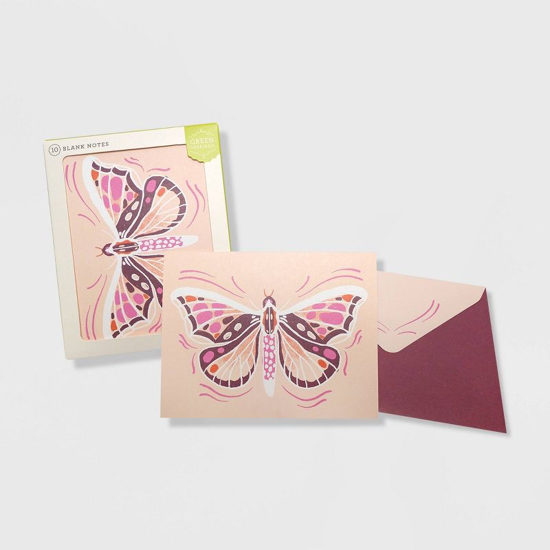 Green Inspired 10ct Purple Moth Blank Cards