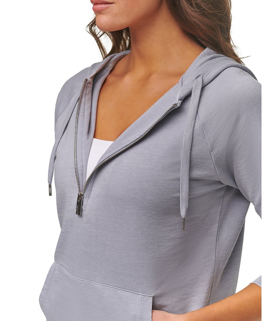 Splendid Knit Zip Up Drawstring Hoodie