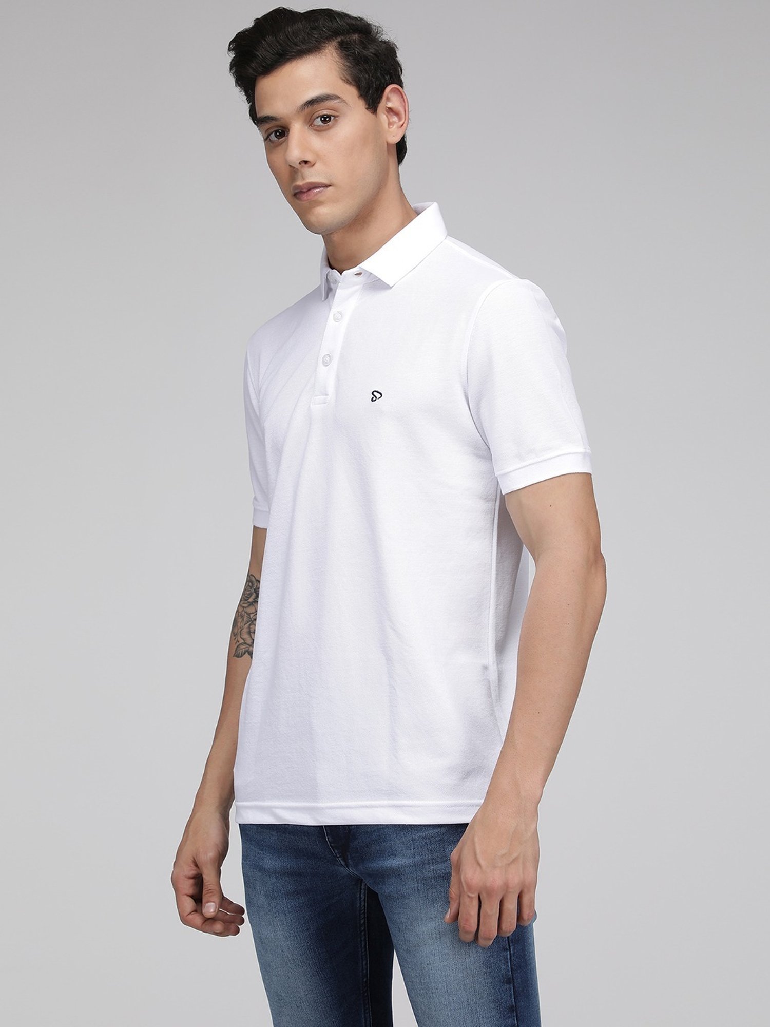 Sporto White Regular Fit Polo T-Shirt