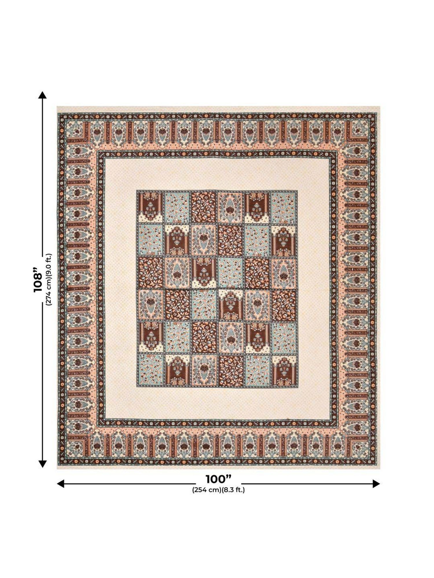 JaipurFabric Peach 240 TC 100% Cotton The Rich Legacy Double Bedsheet with 2 Pillow Covers