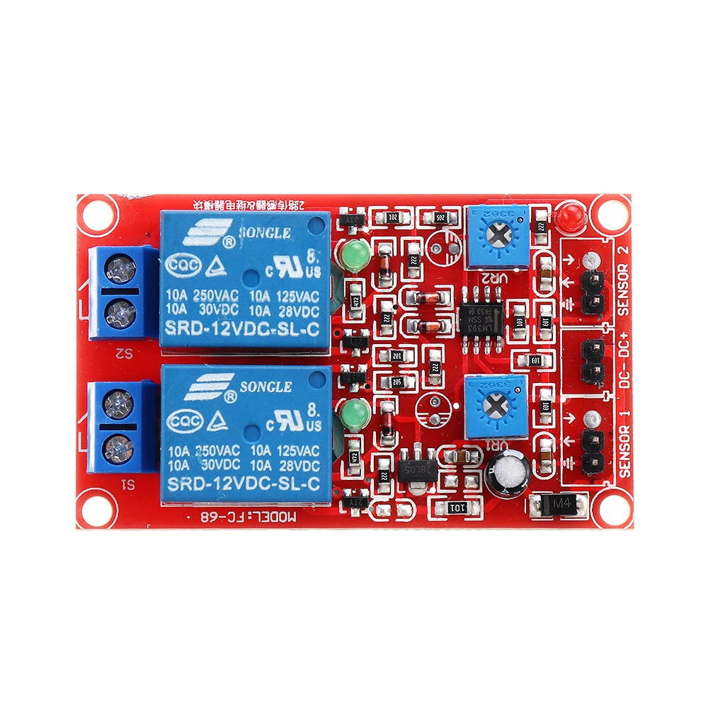 2 Channel Flame Sensor Relay Module Alarm Flame Flare Detection Module 12V DC