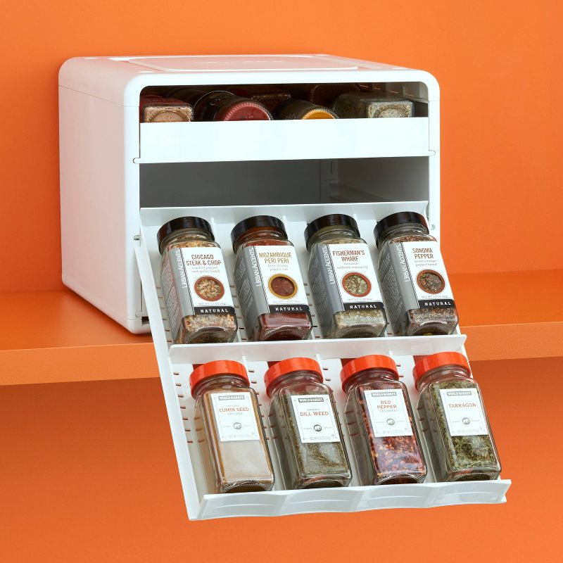 YouCopia SpiceStack Adjustable Spice Organizer White