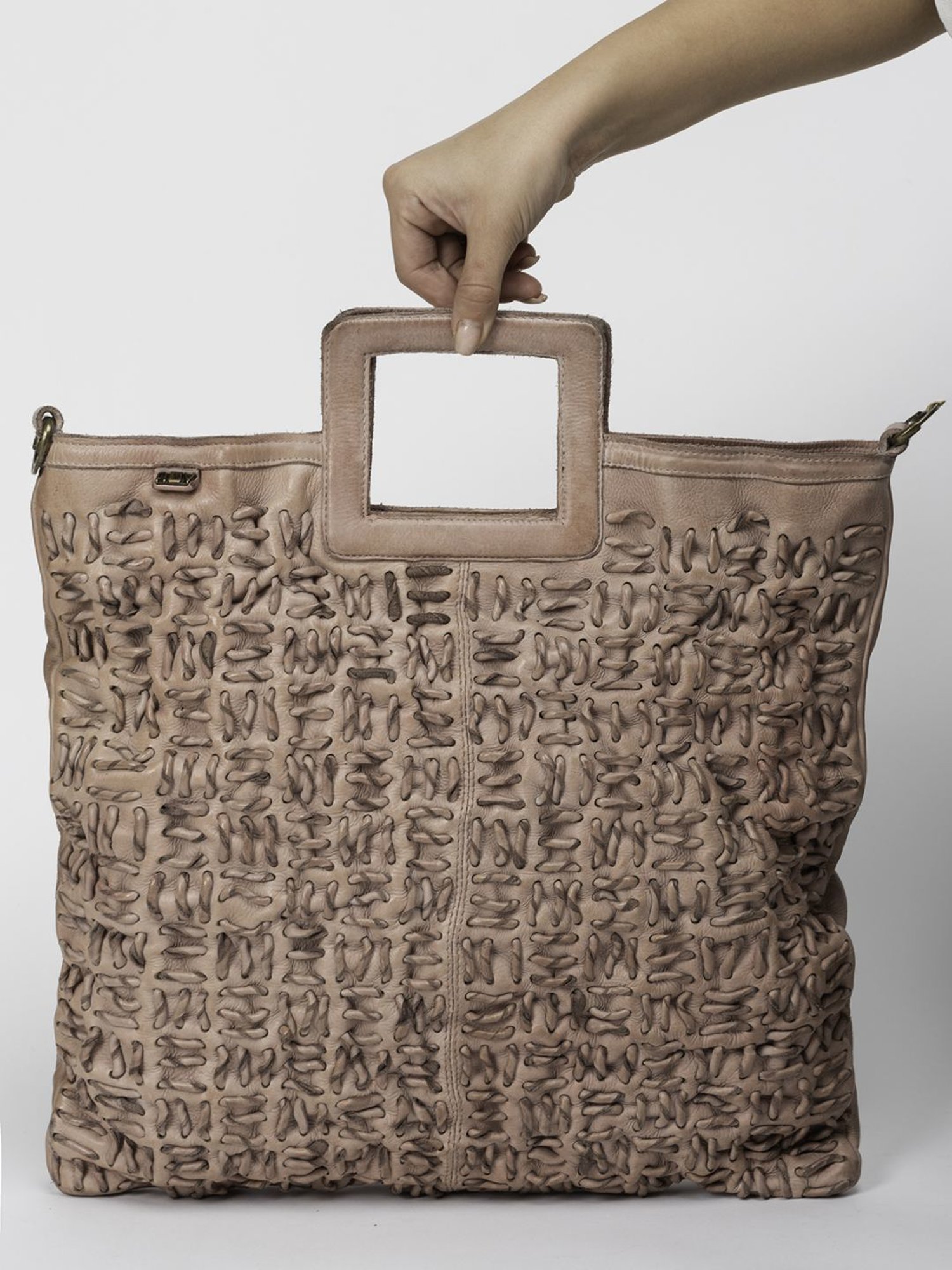 Art N Vintage Esther Blush Pink Leather Textured Large Handbag