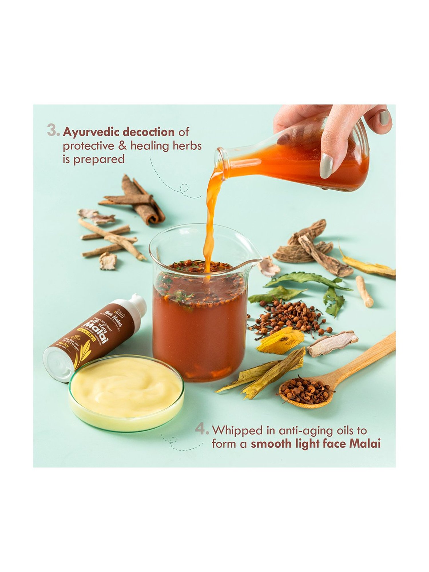 Nat Habit Flax Bakuchi Vit-EC Omega Fresh Whipped All-Day Malai Face Moisturiser - 30 gm