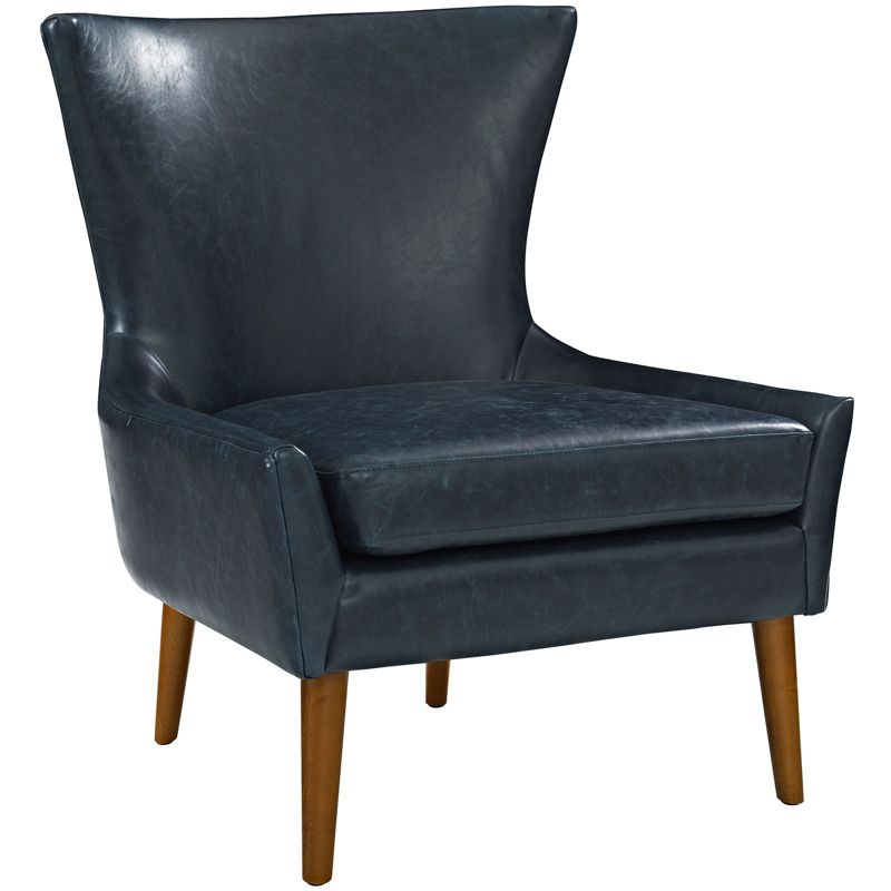 Keen Upholstered Vinyl Armchair Blue - Modway