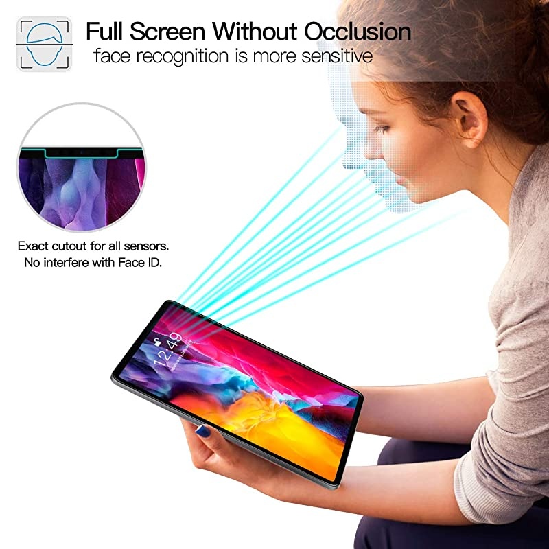 Screen Protector for iPad Pro 11 2nd Generation 2020 2 Pack Face ID and iPad Pencil Compatible 9H Tempered Glass Screen Protector for iPad 11 20202018 1st Gen