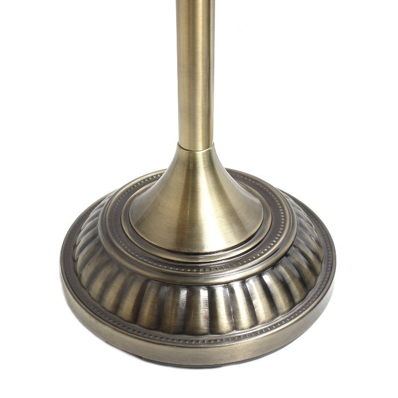 1 Light Torchiere Floor Lamp with Marbleized Glass Shade Antique Brass - Elegant Designs