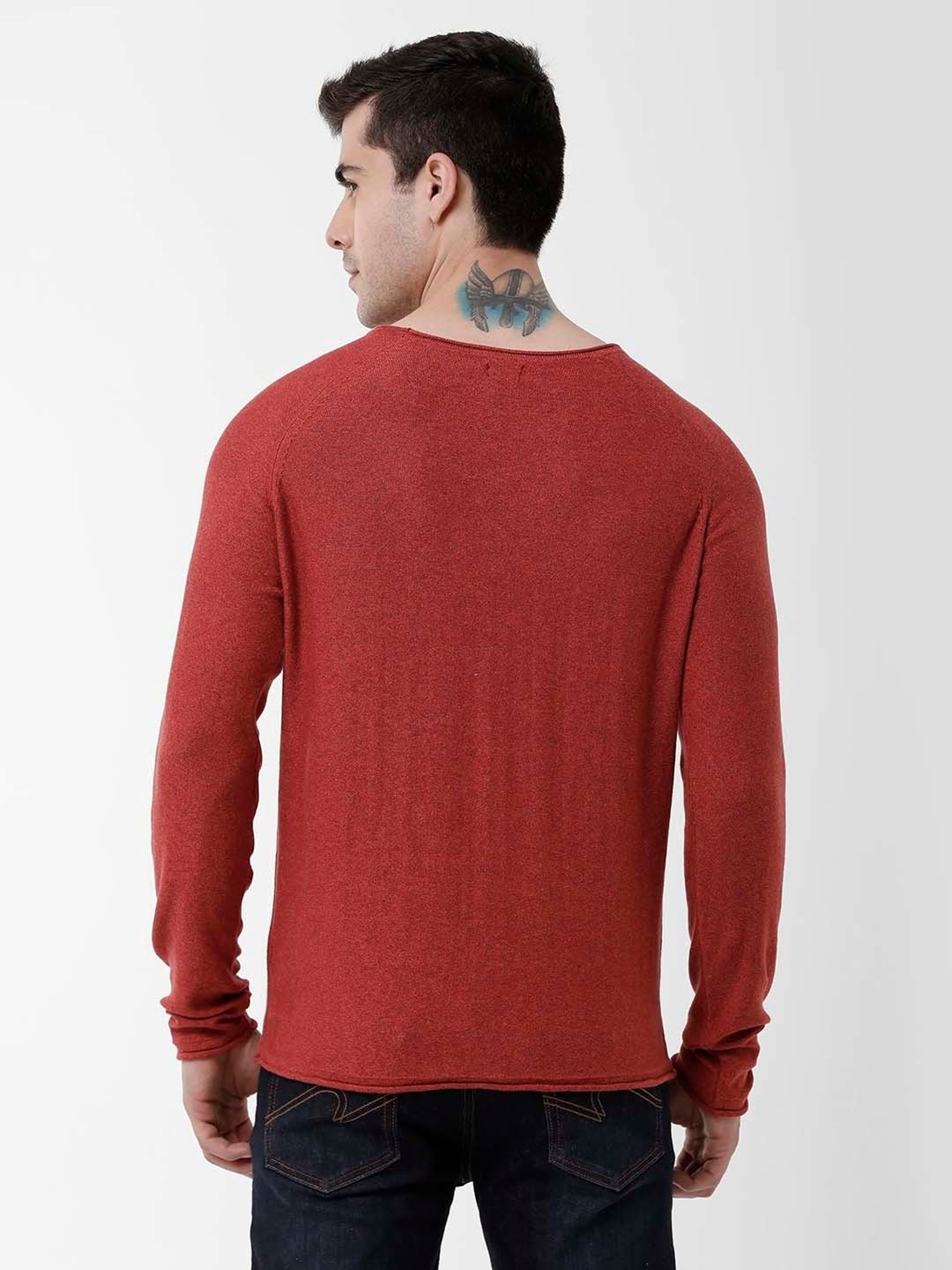 Identiti Red Slim Fit Pullover