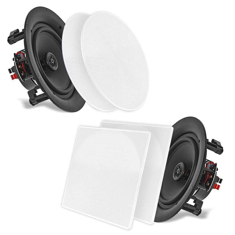 Pyle 8" Flush Mount Wall & Ceiling 250W 2-Way Stereo Speakers (4 Pack)