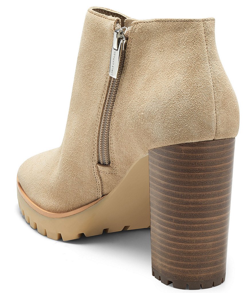 Vince Camuto Hevana Block Heel Peep Toe Suede Booties