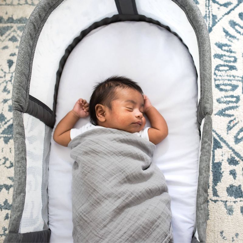 Baby Delight Snuggle Nest Peak - Portable Infant Bassinet - Gray