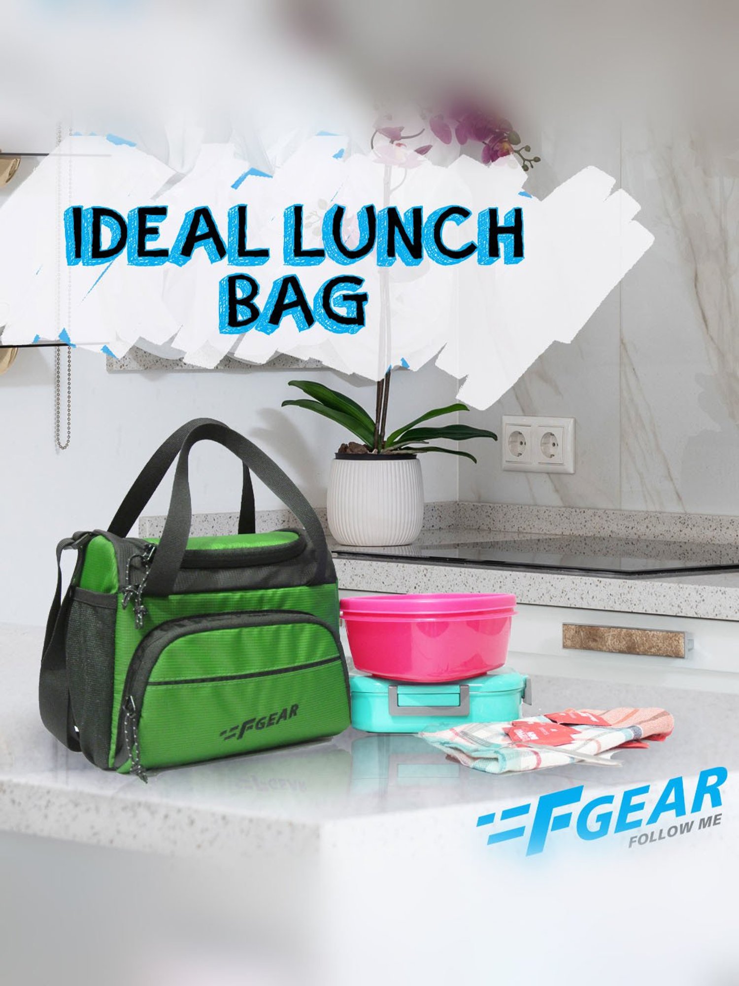 F Gear Yolo Forest Green Medium Lunch Bag
