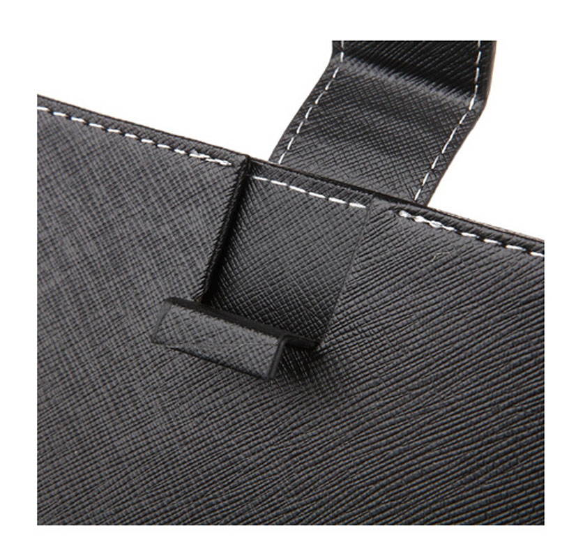 10.1 Inch Folio Artificial Leather Tablet Protector Case Cover Keyboard Case for Universal Android Tablet PC (Black)