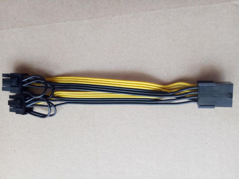 PCI-E PCIE 8p Female to 2 Port Dual 8pin 6+2p Male GPU Graphics Video Card Power Cable Cord 18AWG Wire