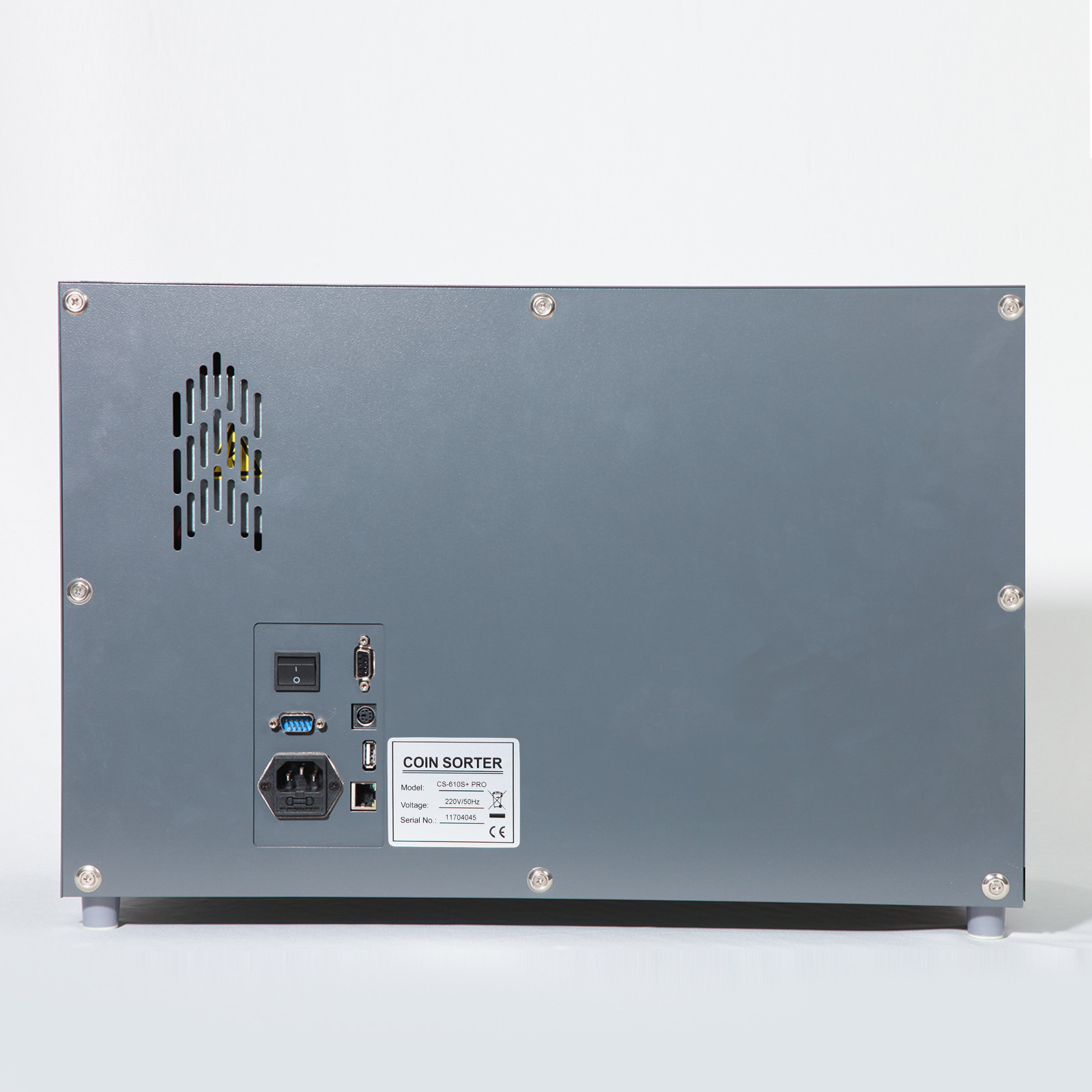 Ribao CS-610S+ Pro 7-Pocket Professional Coin Counter, Heavy Duty Bank Grade Coin Sorter with Alloy Sensor Counterfeit Detection, Two-Year After Service